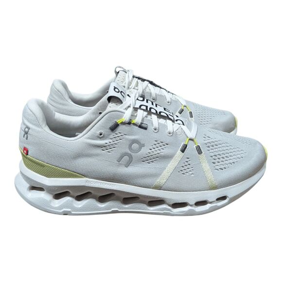 ON RUNNING Cloudsurfer 'White/Sand' Running Shoes Size 10 - Picture 2 of 9